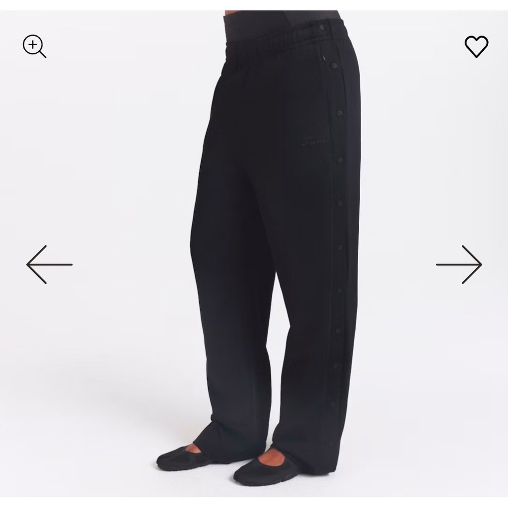 SKIMS Sport Snap Pant Onyx Black High Waisted Straight Leg Track Pants Womens S